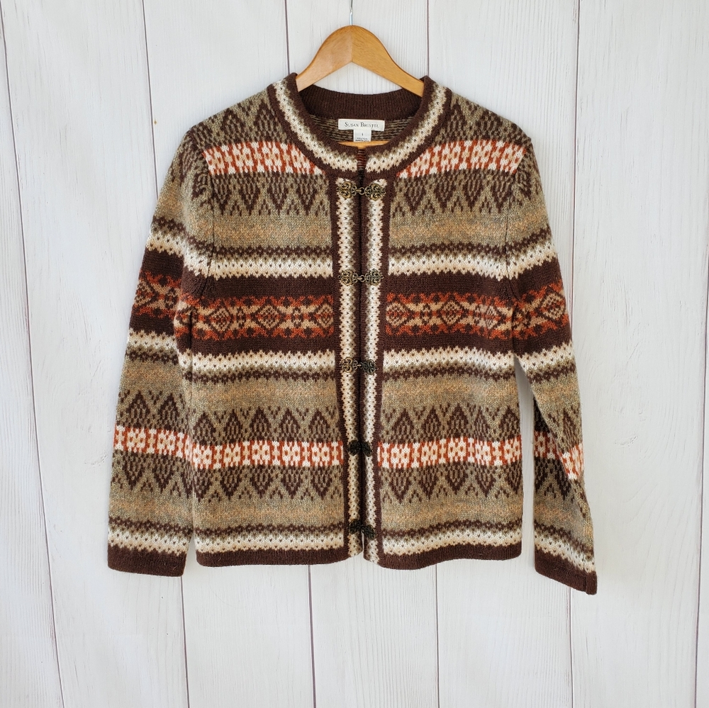 Vintage 100% wool sweater cardigan